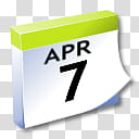 WinXP ICal, white and green April  calendar art transparent background PNG clipart