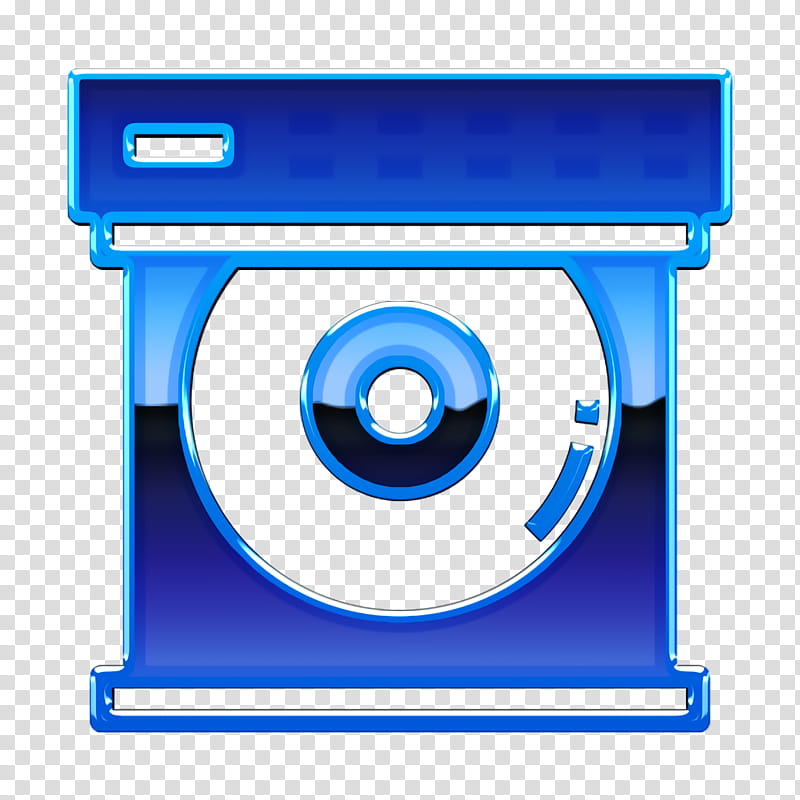 Dvd player icon Electronic Device icon Dvd icon, Electric Blue transparent background PNG clipart