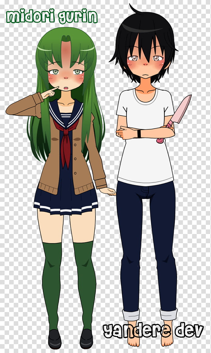 -={Kisekae x Yandere Sim}=, Midori Gurin and Alex transparent background PNG clipart