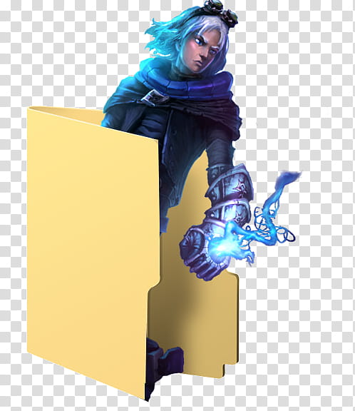 Ezreal Frosted League of Legends, brown folder icon transparent background PNG clipart