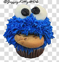 Sweets, cookie monster cupcake transparent background PNG clipart