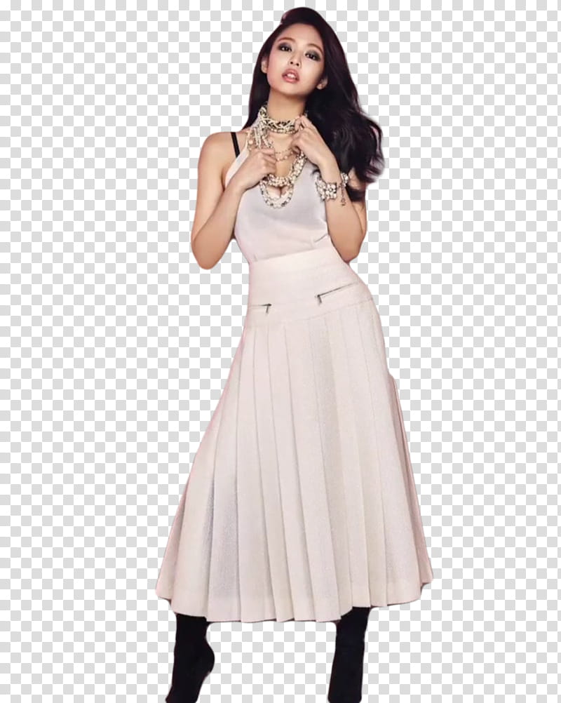 JENNIE BLACKPINK, women's beige halter dress transparent background PNG clipart