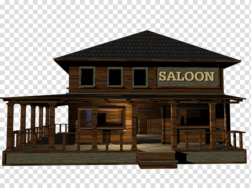 Saloon, brown wooden house transparent background PNG clipart