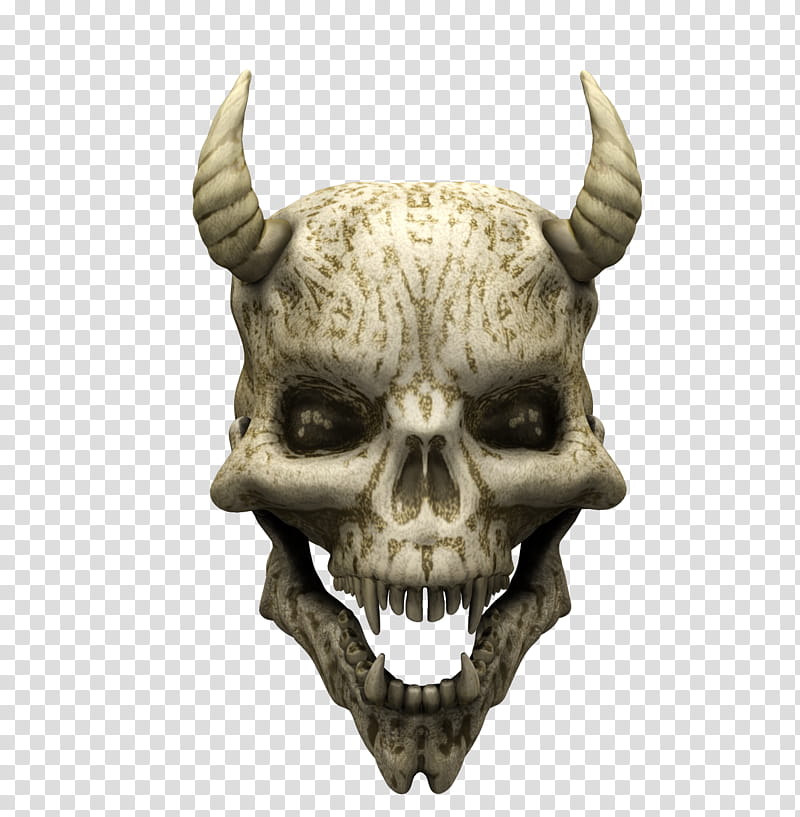 E S Demon Skull, devil skull transparent background PNG clipart