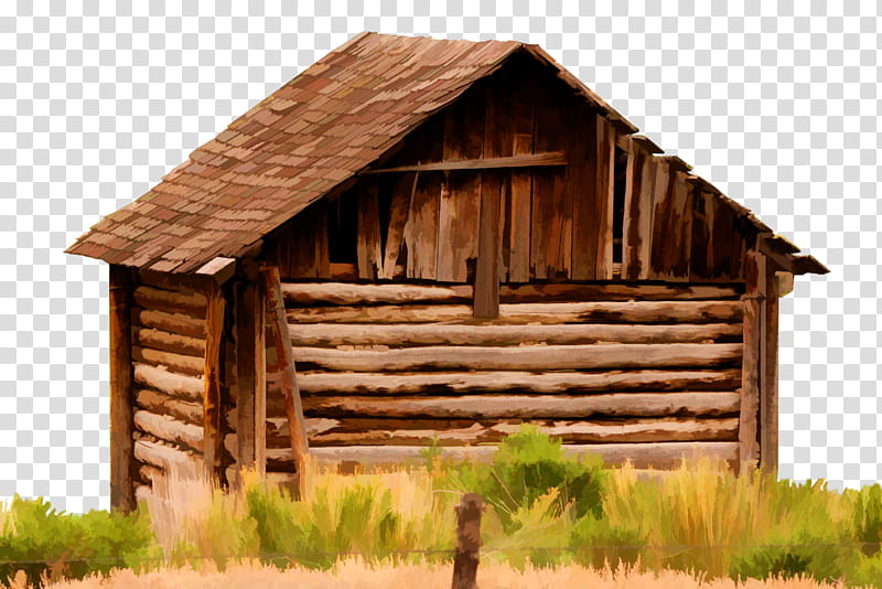 Cutout Old Building, brown wooden house art transparent background PNG clipart