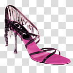 fashion shoes icons , dioeshoe, unpaired pink and black ankle steel open-toe heel transparent background PNG clipart