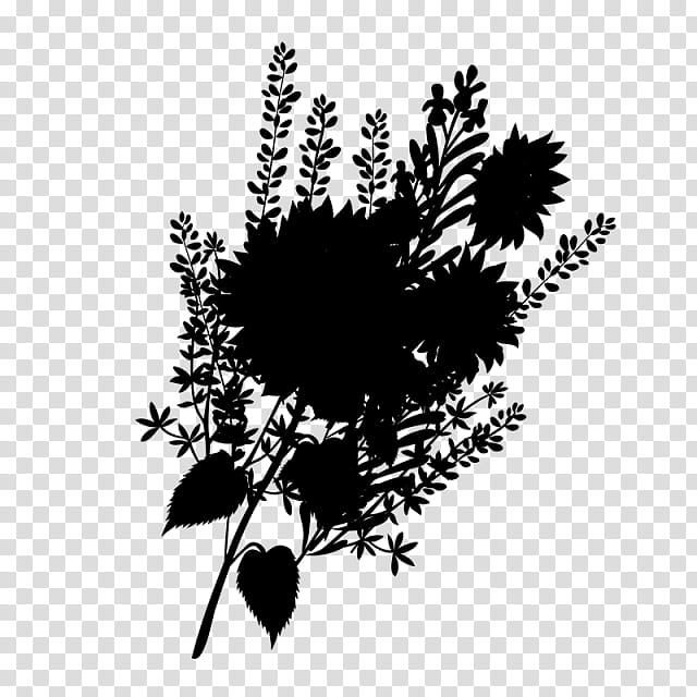 Tree Branch Silhouette, Flower, Computer, Leaf, Black M, Plant, Blackandwhite, Grass transparent background PNG clipart