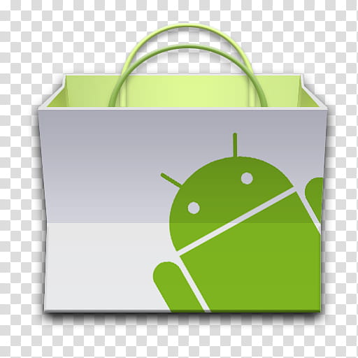 Android Icons R Honeycomb, Market, white and green Android handbag transparent background PNG clipart