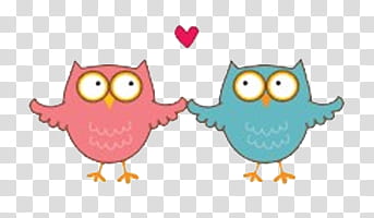 O Owls, pink and green owls transparent background PNG clipart