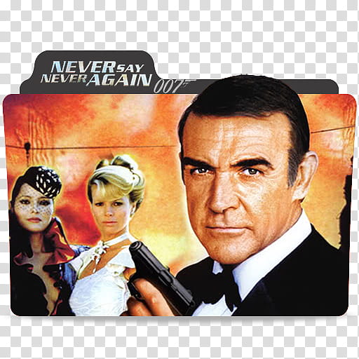 James Bond movies Sean Connery folder icons,  James Bond Never say never again transparent background PNG clipart