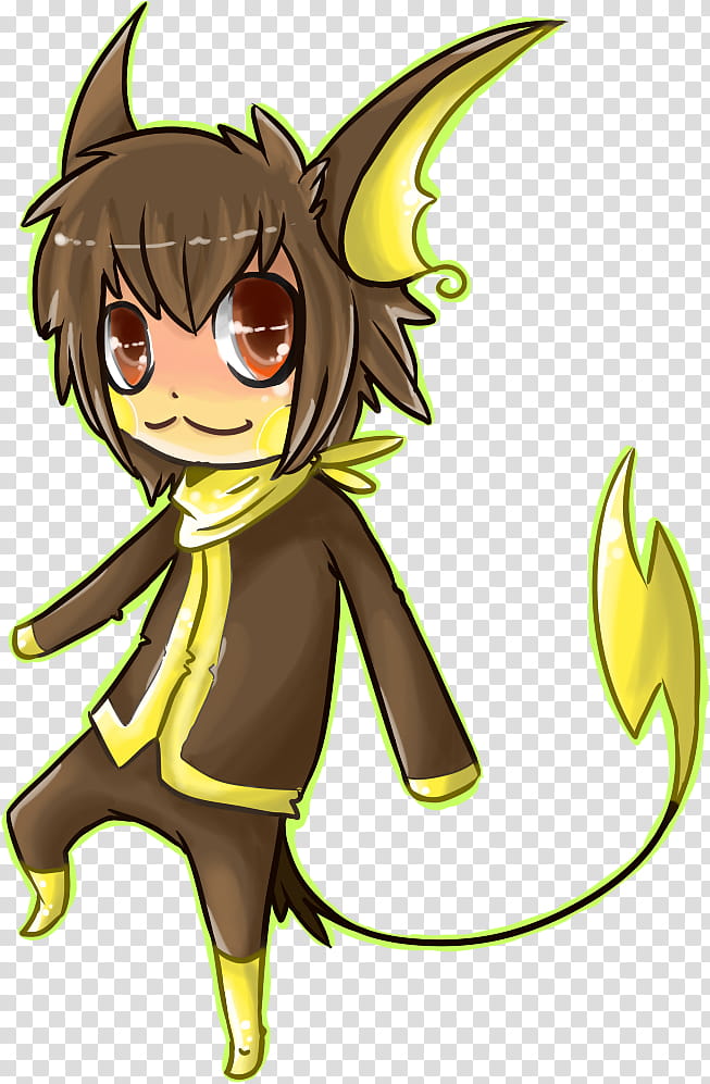 Raichu Gijinka, brown and yellow male anime character transparent background PNG clipart