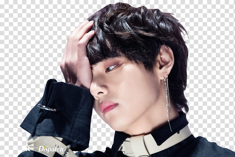 Taehyung BTS, man putting his hand on head transparent background PNG clipart