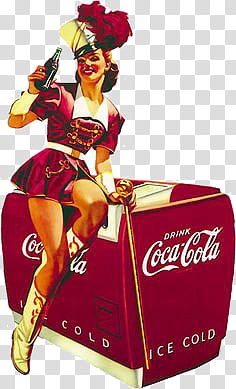 Vintage ll, Coca-Cola Ice Cold cooler transparent background PNG clipart