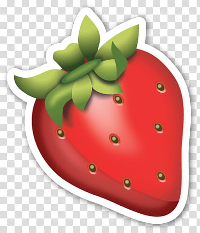 EMOJI STICKER , red strawberry illustration transparent background PNG clipart