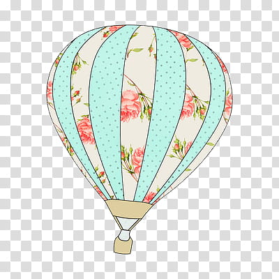 Art , blue and multicolored floral hot air balloon illustration transparent background PNG clipart