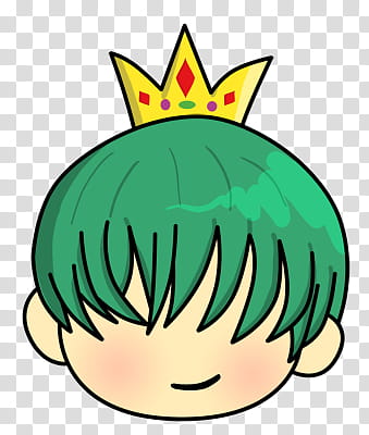 Chibi prince face, king emoji transparent background PNG clipart