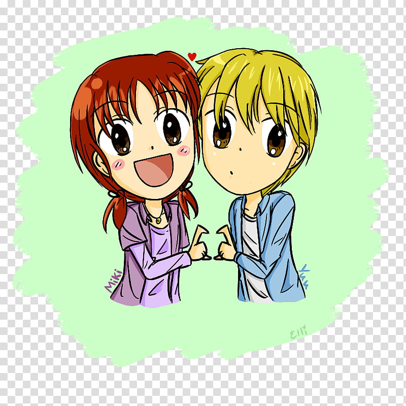 Miki x Yuu (Marmalade Boy) transparent background PNG clipart