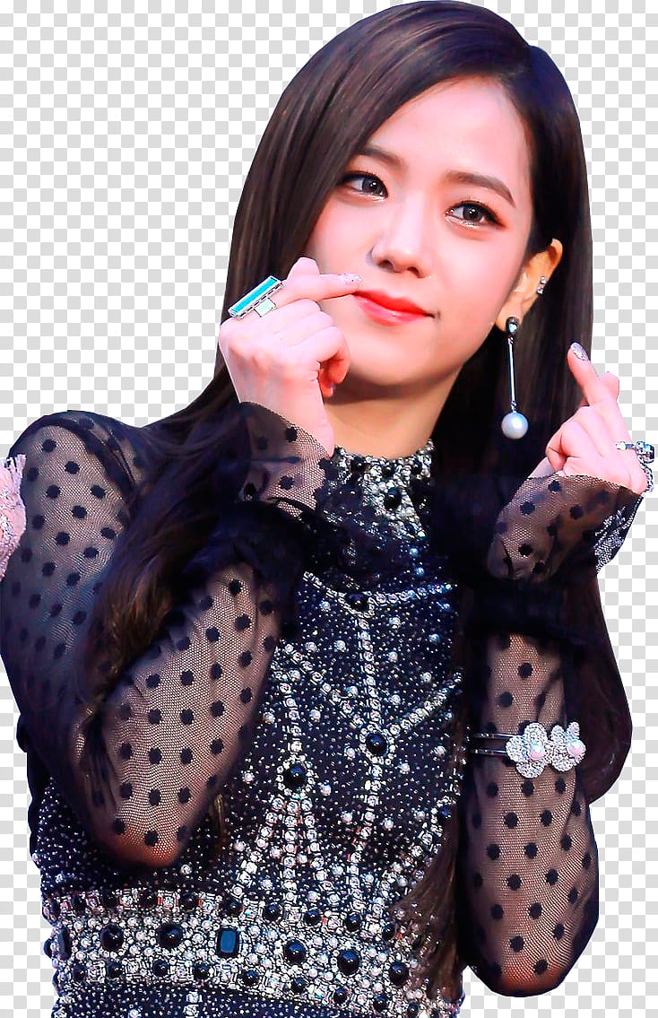 Jisoo BLACKPINK, woman wearing black beaded top transparent background PNG clipart
