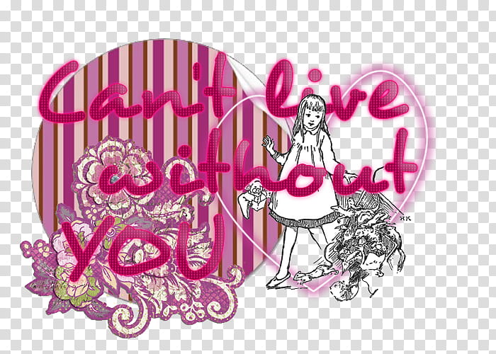 Cant Live Without you, white dressed girl illustration with text overlay transparent background PNG clipart