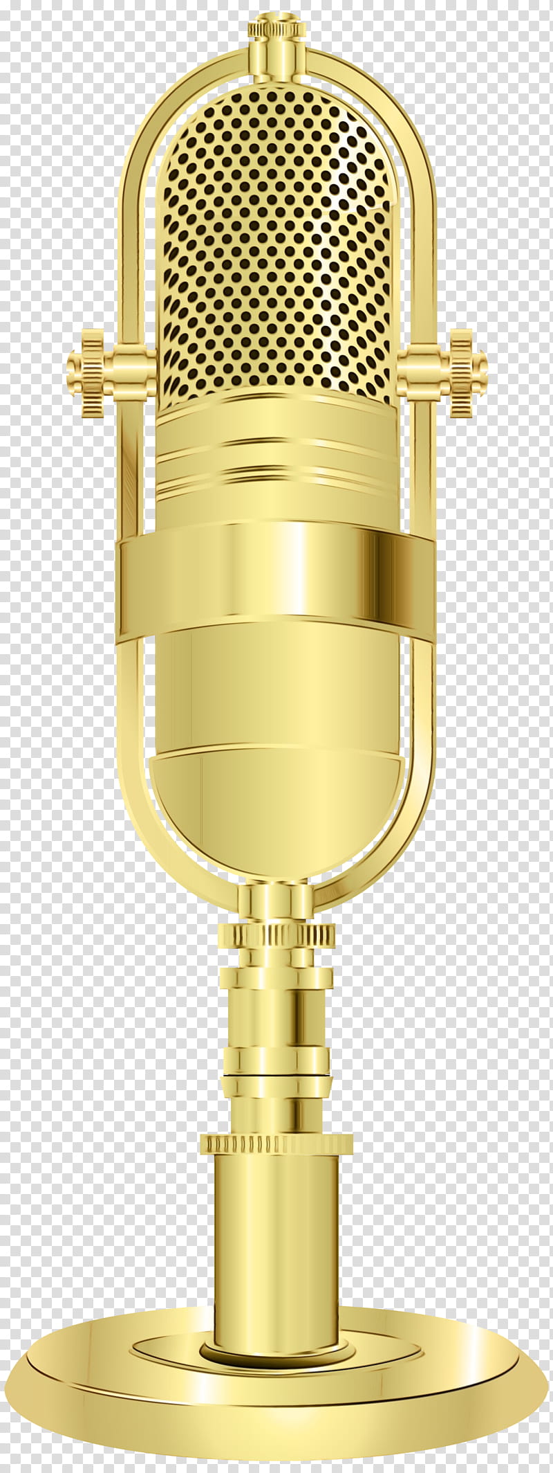 Microphone, Watercolor, Paint, Wet Ink, Brass, Metal, Audio Equipment transparent background PNG clipart
