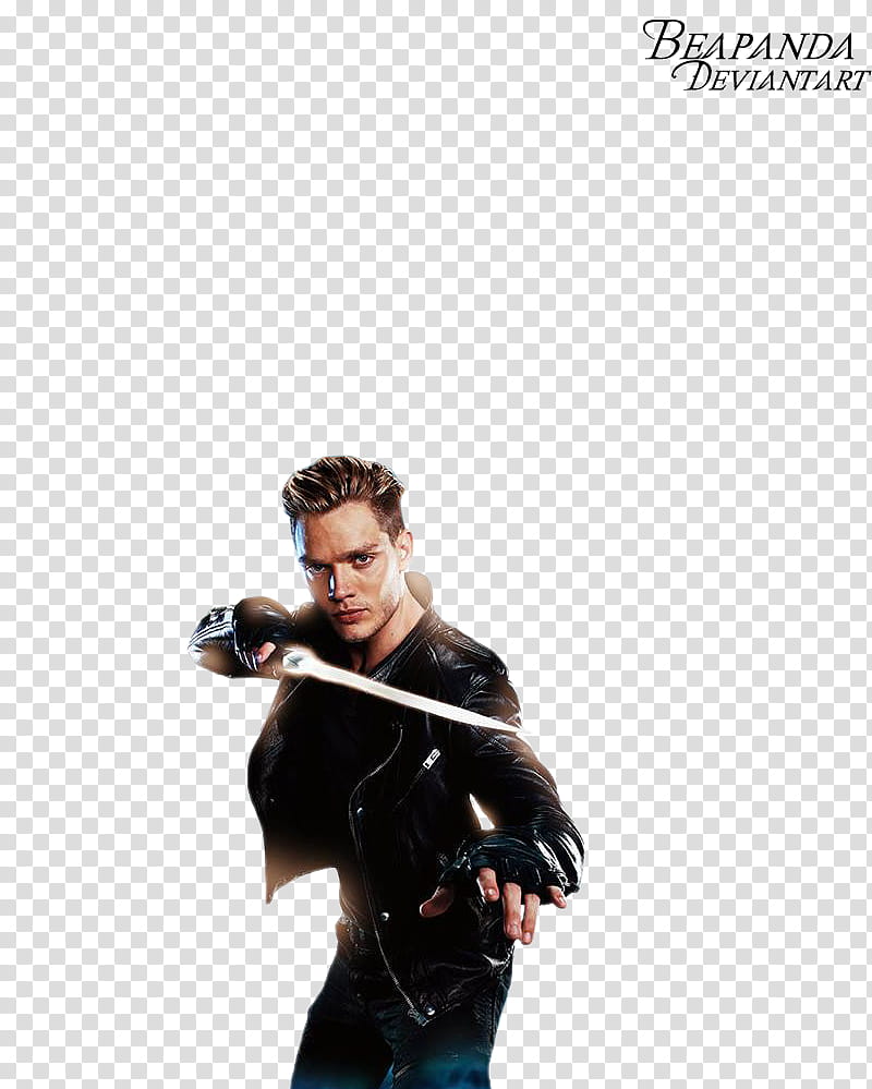 Shadowhunters, man holding sword with text overlay transparent background PNG clipart