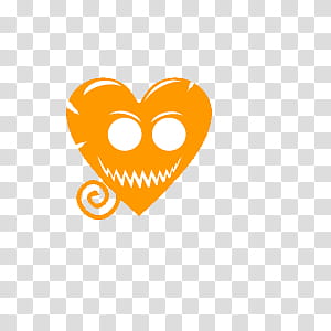 HALLOWEEN HANNAK, orange Halloween heart graphic transparent background PNG clipart