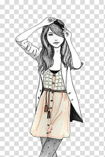 Munecas, woman fixing ribbon clip on hair illustration transparent background PNG clipart