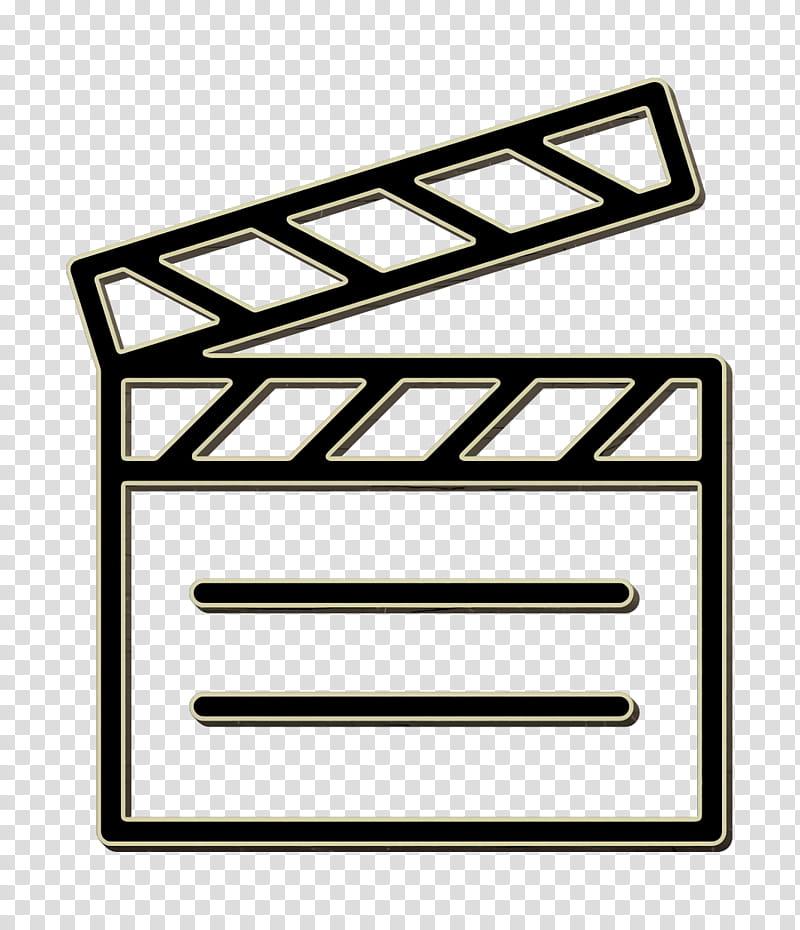 Film icon Cinema Elements icon Clapperboard icon, Line, Rectangle transparent background PNG clipart