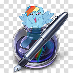 All icons in mac and ico PC formats, macmisc, pages-icondash, My Little Pony character and fountain pen illustration transparent background PNG clipart