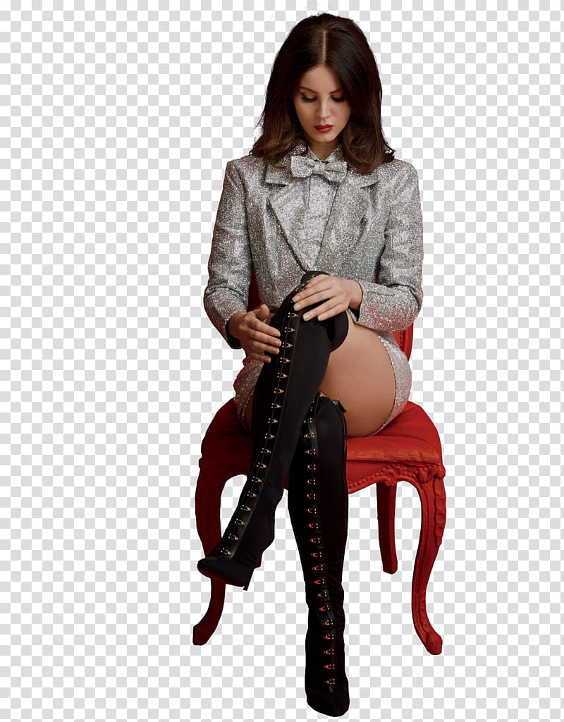 Lana Del Rey, woman sitting donw transparent background PNG clipart
