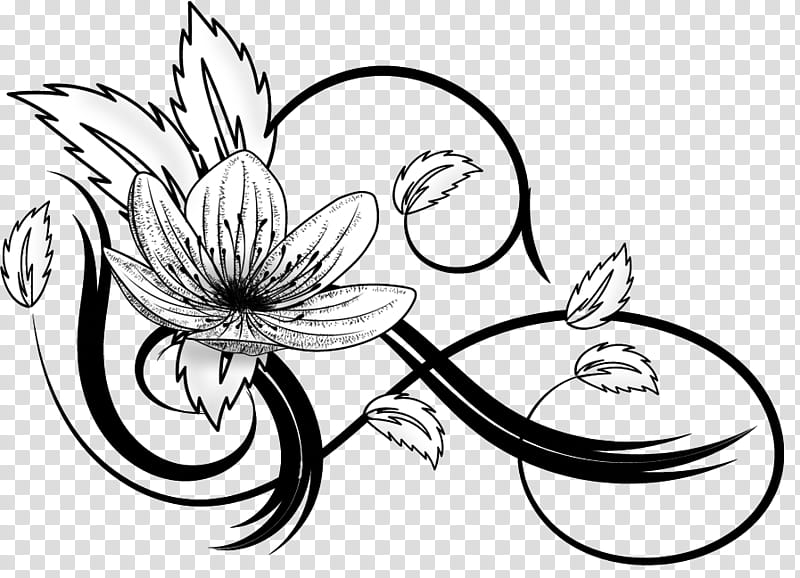 Flowers, white and black flower illustration transparent background PNG clipart