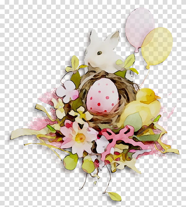 Easter Bunny, Flower, Floral Design, Cut Flowers, Flower Bouquet, Easter
, Tag, Rabbit transparent background PNG clipart