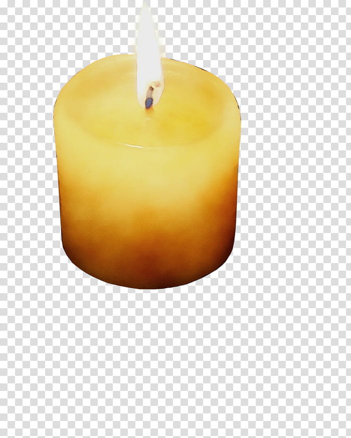 Watercolor, Paint, Wet Ink, Candle, Wax, Lighting, Flameless Candle, Yellow transparent background PNG clipart