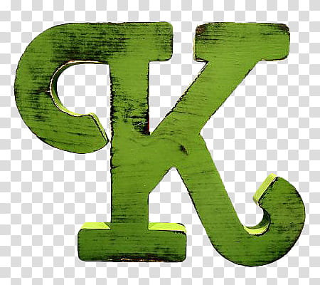 Alphabetic Stuff s, green letter K illustration transparent background PNG clipart