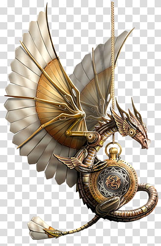 gold-colored dragon pocket watch transparent background PNG clipart
