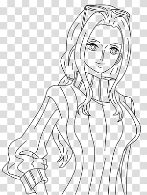 Nico Robin / vertical and background line drawing ONE PIECE FILM