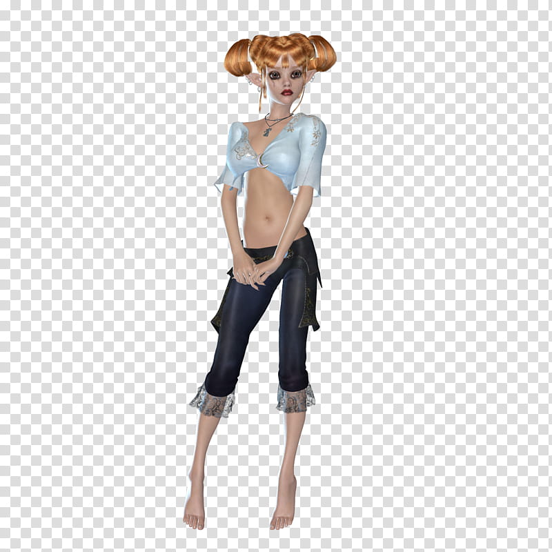 Nymph, d of female cartoon wears crop top and pedal pants transparent background PNG clipart