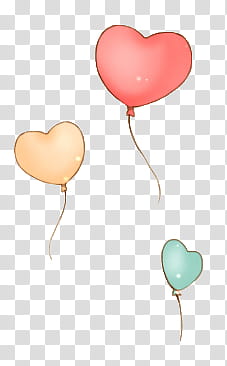 three floating heart balloons illustration transparent background PNG clipart