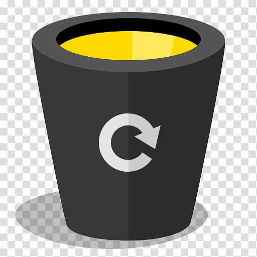 Simple Dock System Icons, papelera, cylinder black and yellow recycle icon transparent background PNG clipart