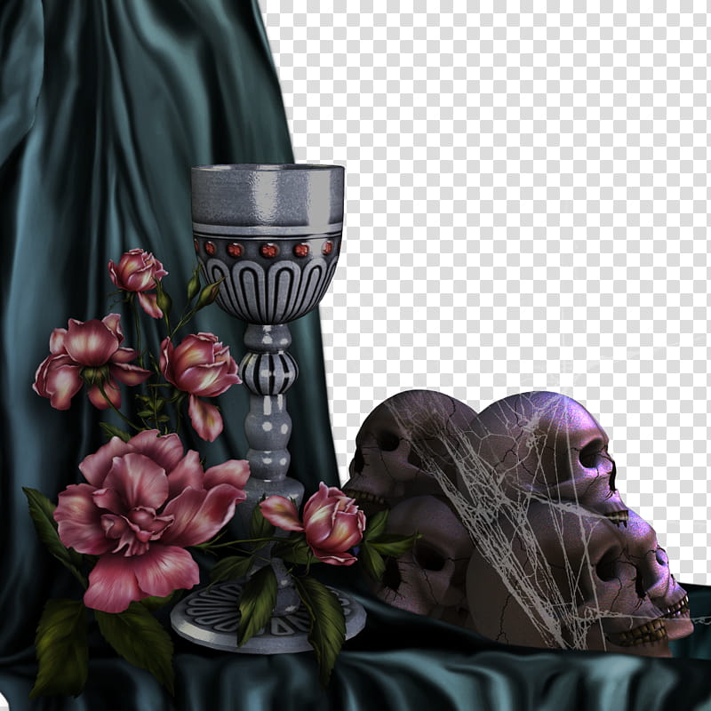gothic, pink roses and chalice illustration transparent background PNG clipart