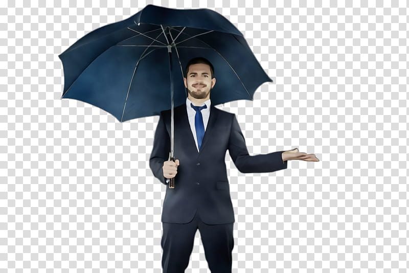 umbrella formal wear suit male gentleman, Watercolor, Paint, Wet Ink, Tuxedo, Outerwear, Fashion Accessory, Academic Dress transparent background PNG clipart