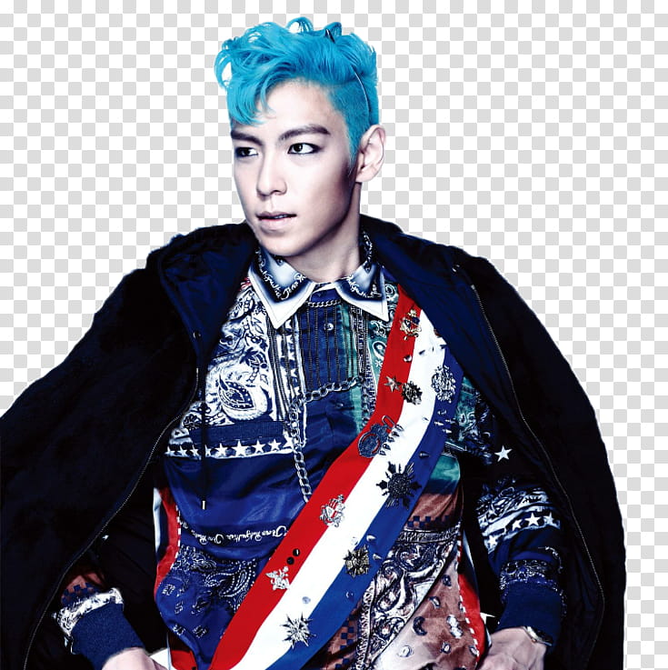 Big Bang, man with blue hair color transparent background PNG clipart