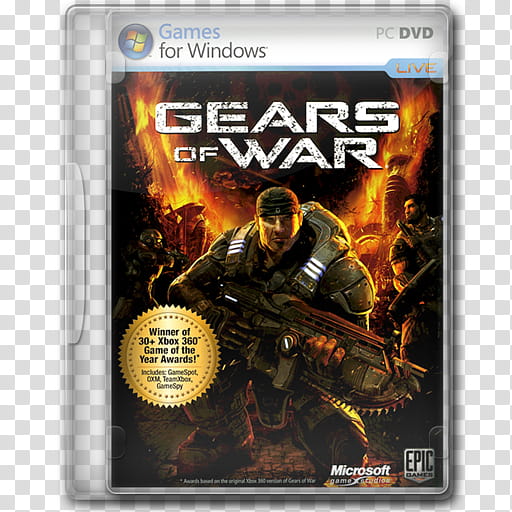 Game Icons , Gears-of-War, Gears of War  Xbox  game case transparent background PNG clipart