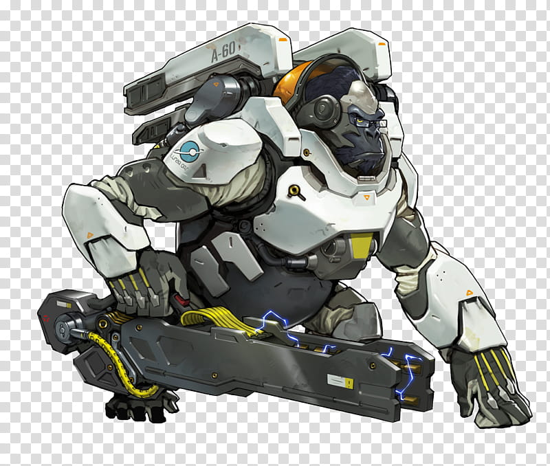 Winston Overwatch, gray ape character graphic transparent background PNG clipart