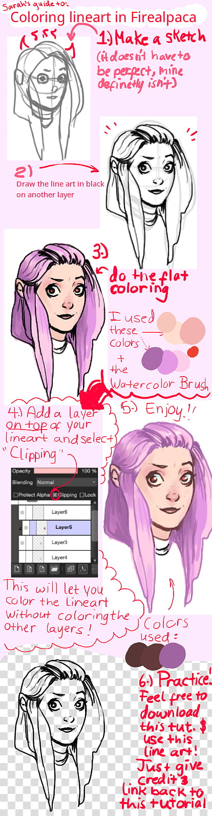 Firealpaca lineart coloring tutorial + base, D drawing tutorial transparent background PNG clipart