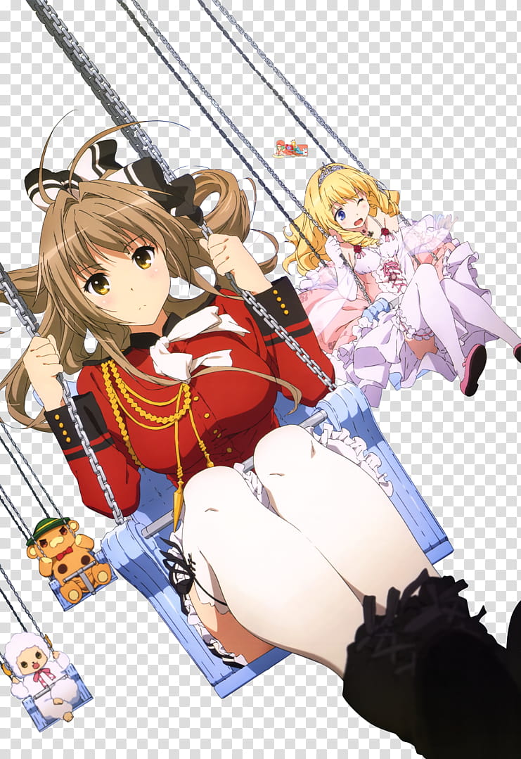 Amagi Brilliant Park, HD Render v, woman sitting on swing anime character transparent background PNG clipart