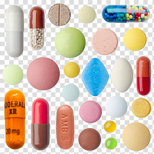 Full, assorted medication pills transparent background PNG clipart