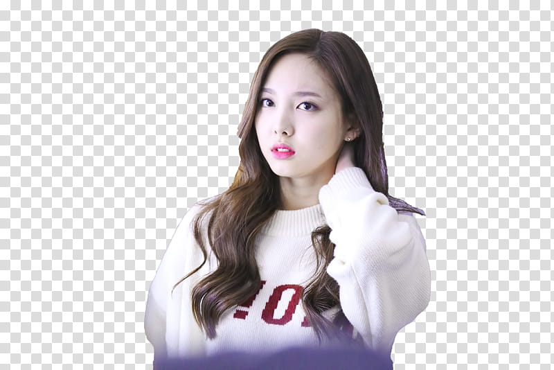 RENDER TWICE NAYEON  s, woman wearing white sweater transparent background PNG clipart