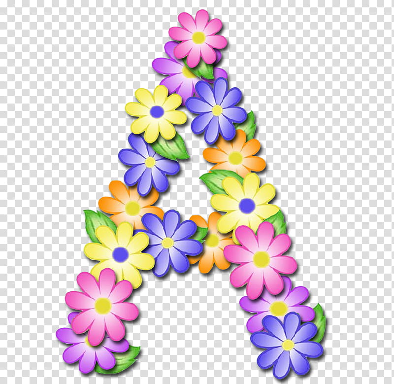 Letras , assorted-color flower letter A illustration transparent background PNG clipart