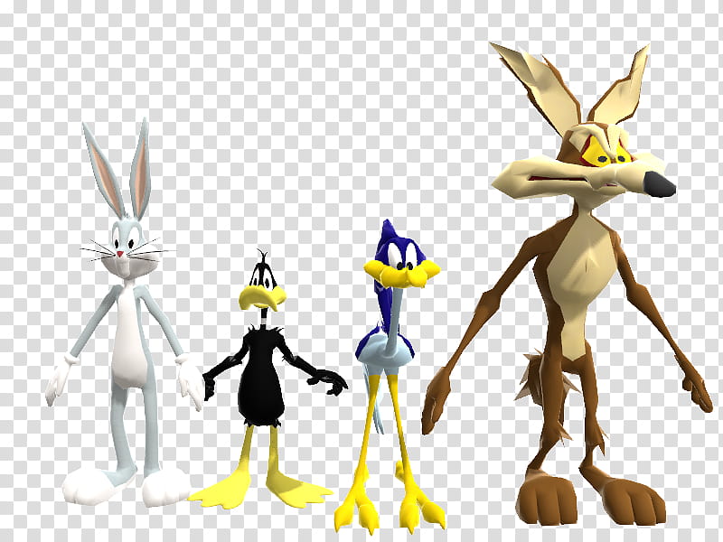 Looney Tunes: Back In Action Models for MMD (DL), four Looney Tunes characters illustration transparent background PNG clipart